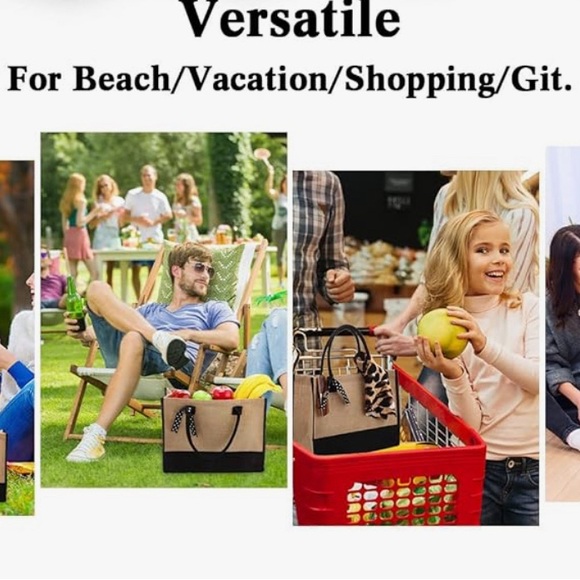 Burlap Tote Bag to Monogram with Name or Initials - Picture 5 of 5